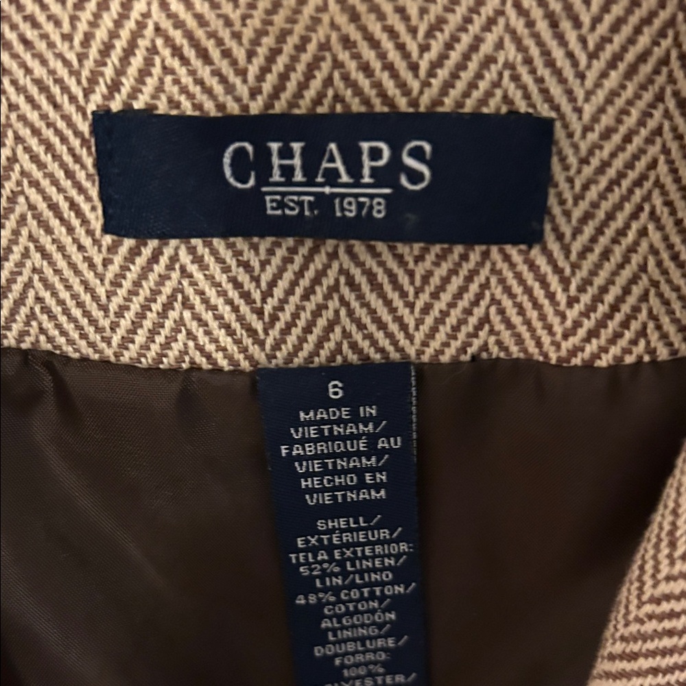 Chaps Tan Textured Blazer - Picture 2 of 6